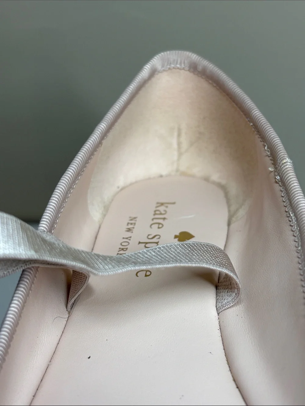 kate spade Amora Blush Pink Ribbon Ballet Flat, 5.5